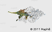 Satellite Panoramic Map of Machali, single color outside