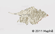 Shaded Relief Panoramic Map of Machali, cropped outside