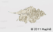 Shaded Relief Panoramic Map of Machali, single color outside