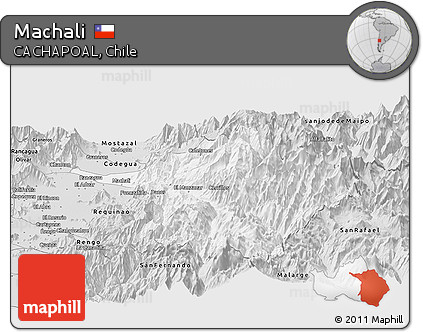Silver Style Panoramic Map of Machali
