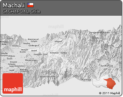 Silver Style Panoramic Map of Machali