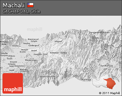 Silver Style Panoramic Map of Machali