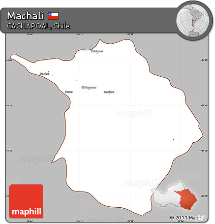 Gray Simple Map of Machali, cropped outside