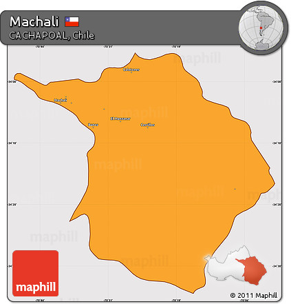 Political Simple Map of Machali, cropped outside