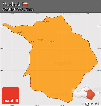 Political Simple Map of Machali, cropped outside
