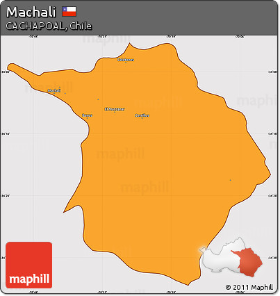 Political Simple Map of Machali, cropped outside