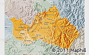 Political Shades Map of CACHAPOAL, lighten, semi-desaturated