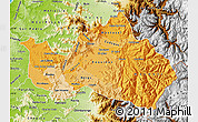 Political Shades Map of CACHAPOAL, physical outside