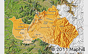 Political Shades Map of CACHAPOAL, satellite outside