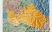 Political Shades Map of CACHAPOAL, semi-desaturated