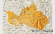 Political Shades Map of CACHAPOAL, shaded relief outside