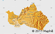 Political Shades Map of CACHAPOAL, single color outside