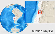 Shaded Relief Location Map of Olivar, highlighted country, highlighted parent region