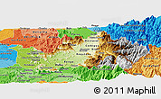 Physical Panoramic Map of CACHAPOAL, political shades outside