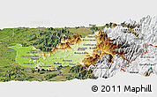 Physical Panoramic Map of CACHAPOAL, satellite outside