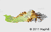 Physical Panoramic Map of CACHAPOAL, single color outside