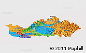Political Panoramic Map of CACHAPOAL, cropped outside