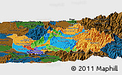 Political Panoramic Map of CACHAPOAL, darken