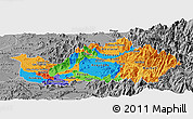 Political Panoramic Map of CACHAPOAL, desaturated