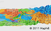 Political Panoramic Map of CACHAPOAL, political shades outside
