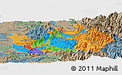Political Panoramic Map of CACHAPOAL, semi-desaturated