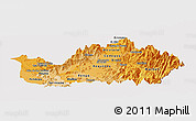 Political Shades Panoramic Map of CACHAPOAL, cropped outside