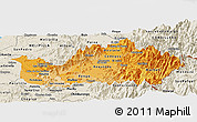 Political Shades Panoramic Map of CACHAPOAL, shaded relief outside