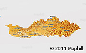 Political Shades Panoramic Map of CACHAPOAL, single color outside