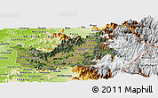 Satellite Panoramic Map of CACHAPOAL, physical outside
