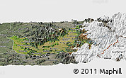 Satellite Panoramic Map of CACHAPOAL, semi-desaturated