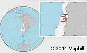 Gray Location Map of Peumo, highlighted country, highlighted parent region