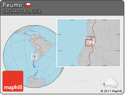 Gray Location Map of Peumo, highlighted parent region