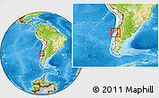 Physical Location Map of Peumo, highlighted country, within the entire country