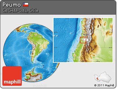 Physical Location Map of Peumo, highlighted parent region