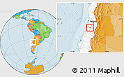 Political Location Map of Peumo, highlighted country