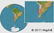Satellite Location Map of Peumo, within the entire country