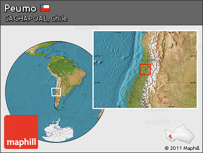 Satellite Location Map of Peumo
