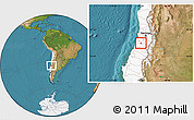 Satellite Location Map of Peumo, highlighted country