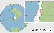 Savanna Style Location Map of Peumo, highlighted country