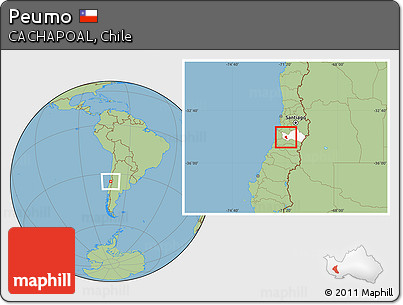 Savanna Style Location Map of Peumo, highlighted parent region