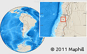 Shaded Relief Location Map of Peumo