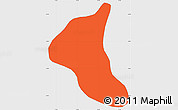 Political Simple Map of Peumo, single color outside