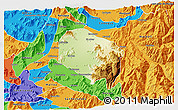 Physical 3D Map of Requinao, political outside