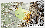 Physical 3D Map of Requinao, semi-desaturated