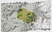 Satellite 3D Map of Requinao, lighten, semi-desaturated
