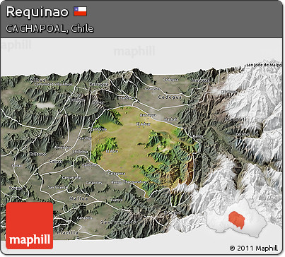 Satellite 3D Map of Requinao, semi-desaturated