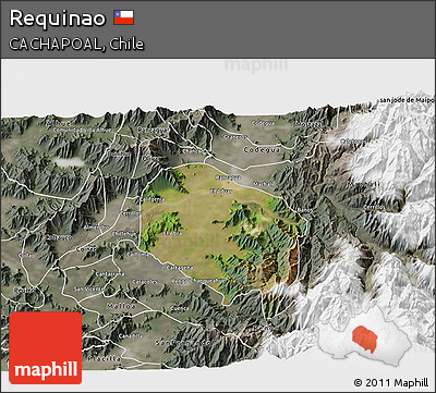 Satellite 3D Map of Requinao, semi-desaturated