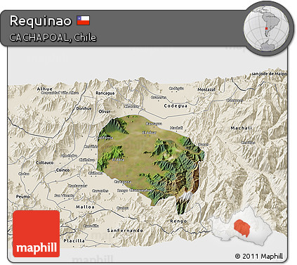 Satellite 3D Map of Requinao, shaded relief outside
