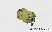Satellite 3D Map of Requinao, single color outside