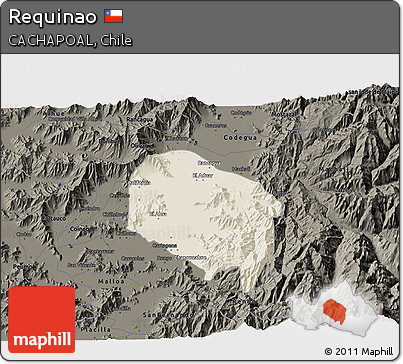 Shaded Relief 3D Map of Requinao, darken